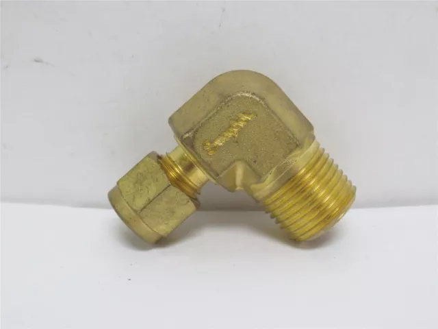 230091 New-No Box; Swagelok B-400-2-6RT Brass Elbow; 90Deg; 1/4" Tube To 3/8NPT