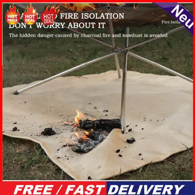 Fire Pit Mat Fiberglass Camping Stove Grill Mat for Patio Lawn (50x50cm)