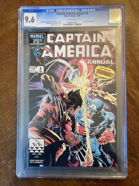 CAPTAIN AMERICA ANNUAL #8 (Marvel, 1986) CGC Graded 9.6 ~ White Pages