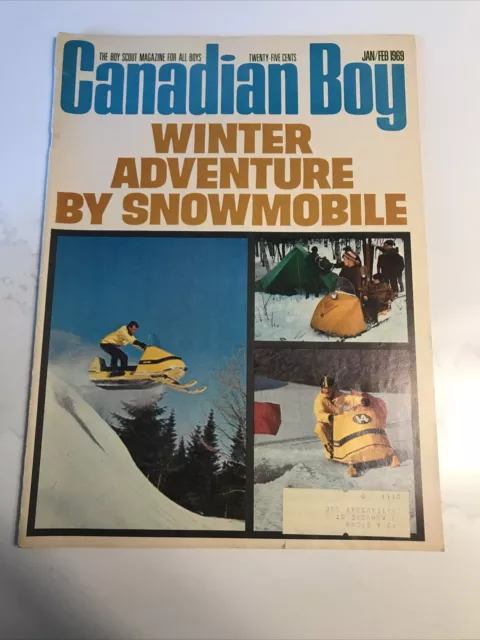 Canadian Boy Magazine January February 1969 Boy Scouts Canda Snowmobile Vintage