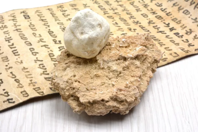 White Yellow Sulfur ball brimstone Biblical Bible Holy land Sodom Gomorrah