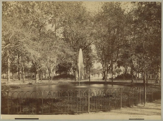Genoa L'Aquasola park fountain antique albumen photo by Noack Italy