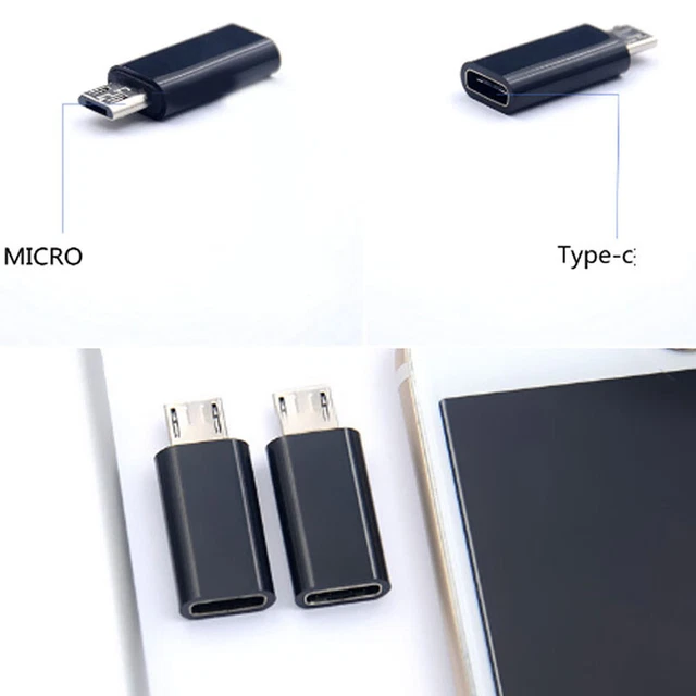 QIANRENON USB C vers Micro-USB 90° Angle de Charge Connecteur de Données 10W (5V2A) 480Mbps, Pour Téléphone MP3 MP4 Appareil Photo