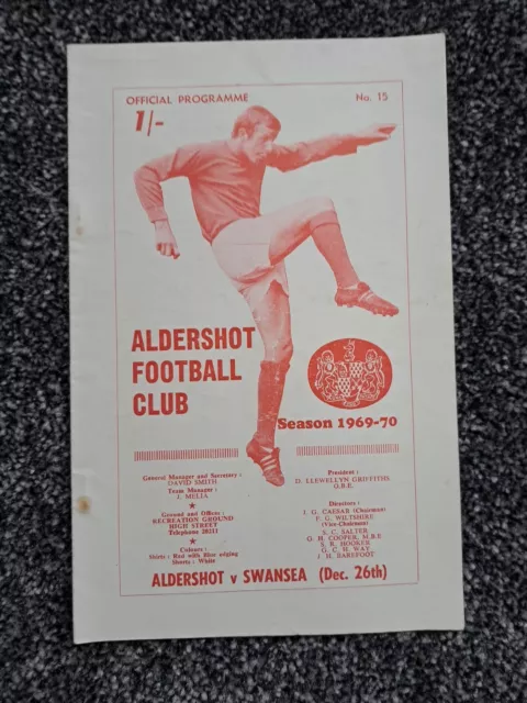 Aldershot V Swansea Town 1969-70