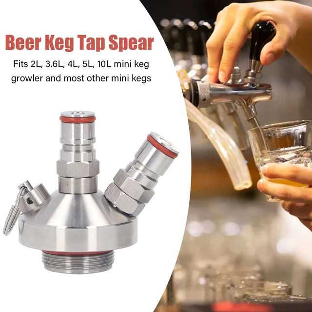 BEER KEG GROWLER Spear Stainless Steel Double Ball Lock Mini Keg ...