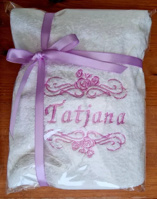 Monogram Name Personalised Embroidered towels Gift Christmas Birthday present