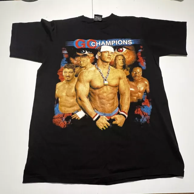 John Cena Triple H Eddie WWF WWE Wrestling Double Sided Retro Black Shirt XL