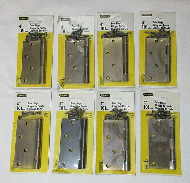 NOS Lot of 8 Stanley 4" 101 mm Door Hinge Antique Brass Finish 69-0310