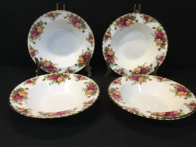 Royal Albert Old Country Rose 1962 4 bowls cereal/soup T2945