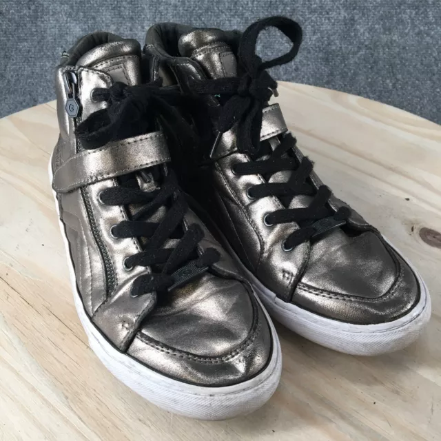 G By Guess Shoes Womens 9.5 M Ojay Metallic High Sneakers Gold Faux Leather 3