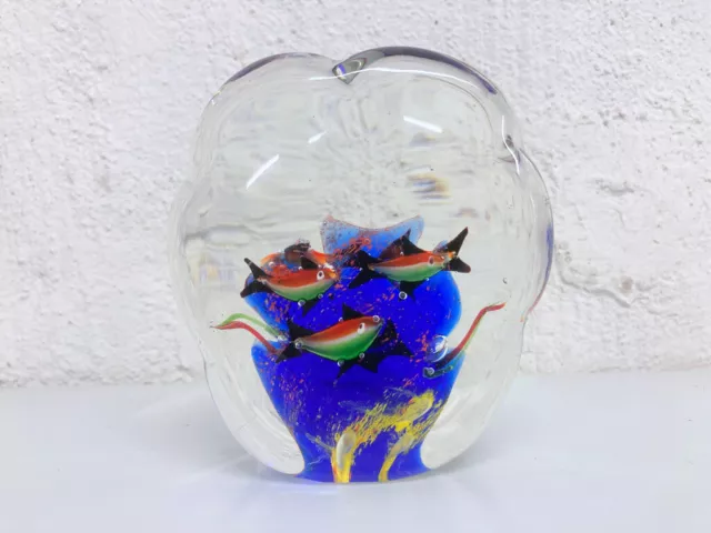 Murano Glas Briefbeschwerer Aquarium 60er 70er Jahre