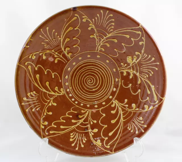 Antiguo PLATO Decorativo Ceramica CASTELLANA Decorado a mano.  Mediados siglo XX