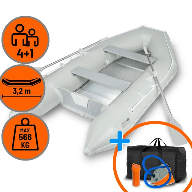 Bateau Gonflable, Bateau de Pêche Pneumatique pour 2 Personnes, Kayak en PVC Solide, avec