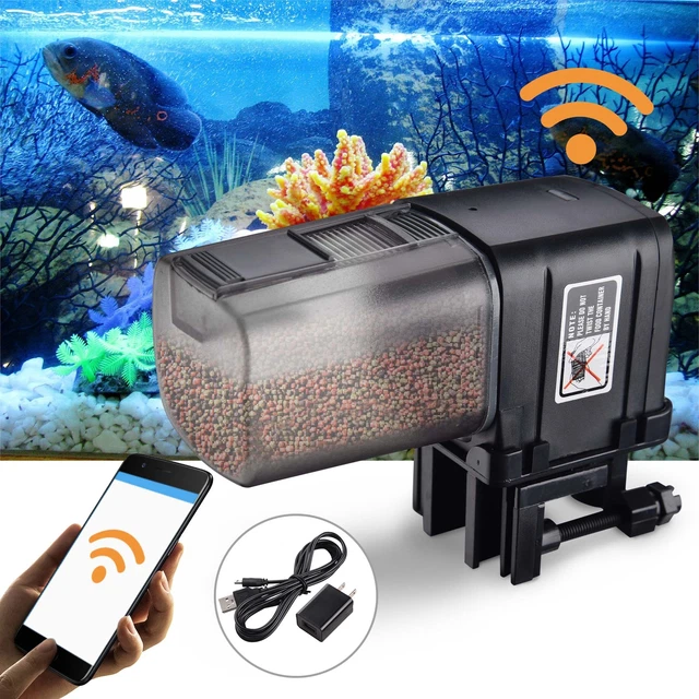 Automatic Fish Food Feeder Aquarium Tank LCD Timer Feeding Dispenser App Control