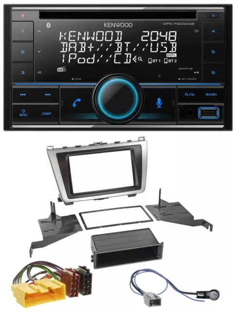 Kenwood CD 2DIN DAB USB MP3 Bluetooth Autoradio für Mazda 6 08-12 schwarz-silber