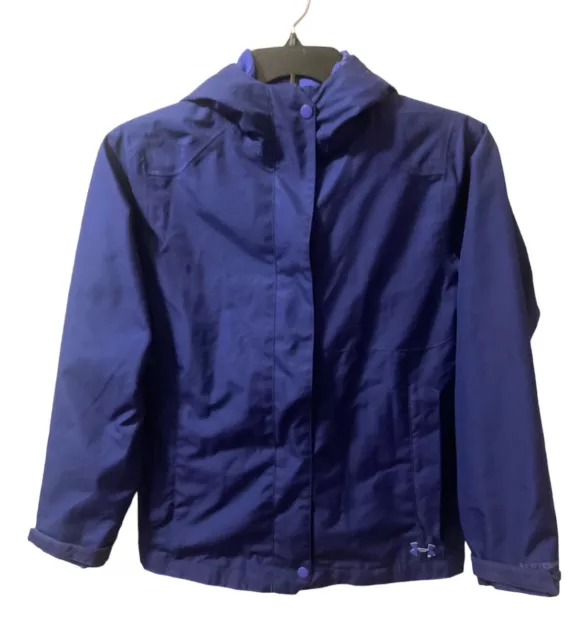 Under Armour  Jacket Youth L Purple Storm 1 Hooded Cold Gear Fleece Lined