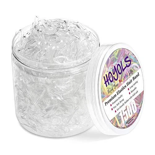 Clear Elastic Hair Rubber Bands, 1500pcs Mini Small Clear Ponytail Elastics...