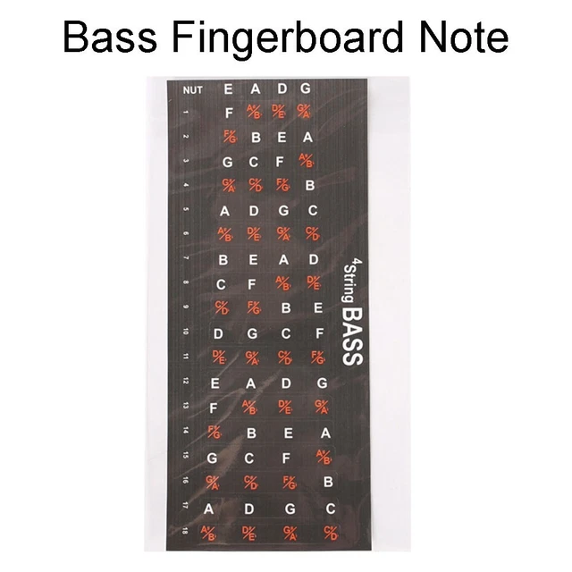 4 SHEETS AUTOCOLLANTS D'échelle Notes De Manche Pour Guitare Noter Les