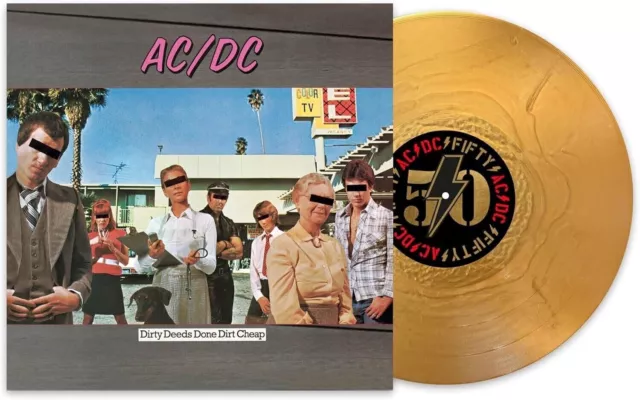 AC/DC Dirty Deeds 50th Anniversary Gold Vinyl LP 2024 New & Sealed