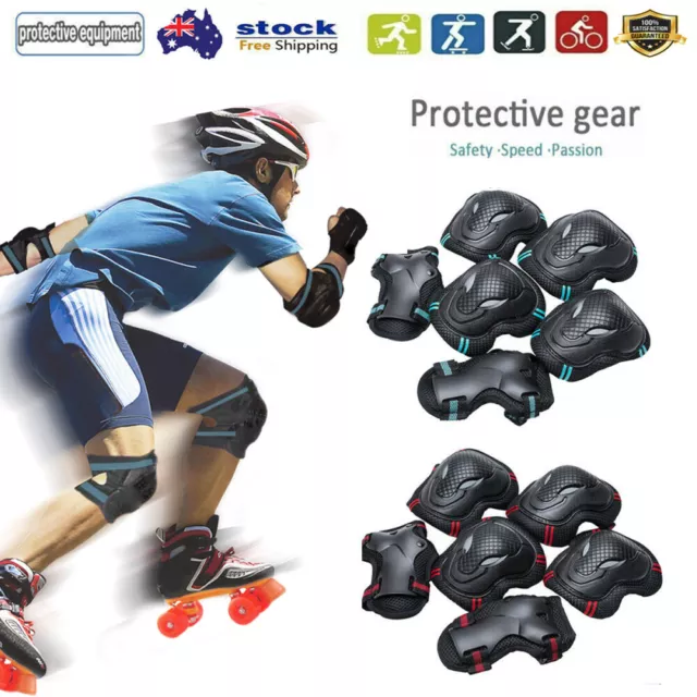 6Pcs Elbow Wrist Knee Pads Guards For Kids Skate Cycling Bike Safety Gear Set AU