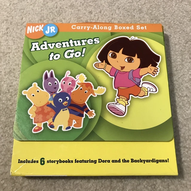 NICK JR ADVENTURES To Go! Dora Backyardigans 6 Story Books Carry Along ...