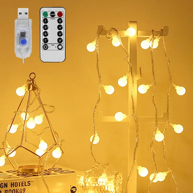 19.7 Feet 40 Led 8 Modes USB String Lights Indoor Outdoor Hanging Lights
