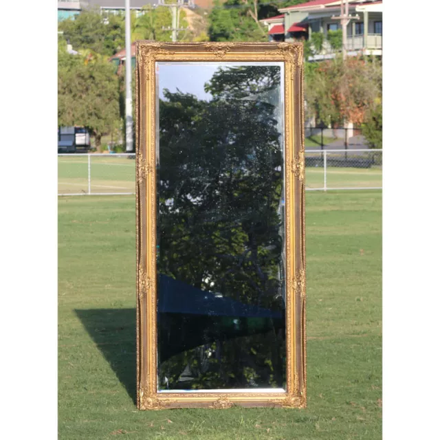 Wooden Mirror Large Gold Bevelled wall mirror & Frame Antique 184CM X 84CM