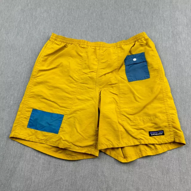 PATAGONIA SHORTS MENS Small Yellow Baggies Long 7 Pockets Drawstring Swim 58033 34.89 PicClick