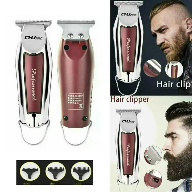 USB Electric Mens Hair Shaver Clipper Cordless Detail Trimmer Remover Groomer