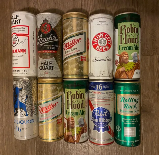 25 Assorted Vintage Beer Cans 12-16oz