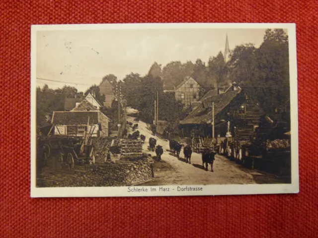AK Ansichtskarte Wernigerode Schierke im Harz Dorfstrasse von 1912 gestempelt