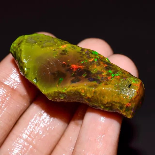 Ethiopian opal rough Welo Feu Noir Brut Opale Cristal Pierre Précieuse 55 CT