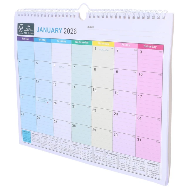 Wall Calendar 2026, Calendar Wall 2026 - 2027, Jan. 2026 To Jun. 2027