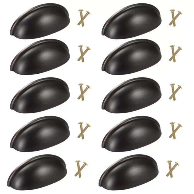 10/25pcs Cabinet Drawer Cup Handle Pulls Door Dresser Hardware with Screws 3" CC 3