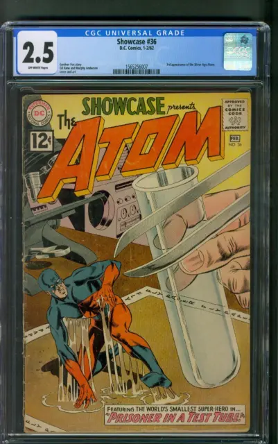 Showcase 36 3rd Silver Age Atom CGC 2.5 Gil Kane Murphy Anderson Cover 1-2/1962