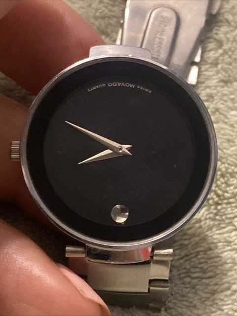 Movado 84 45 1891 Museum 35mm Men's Black Dial Wrist Watch -needs pin &battety