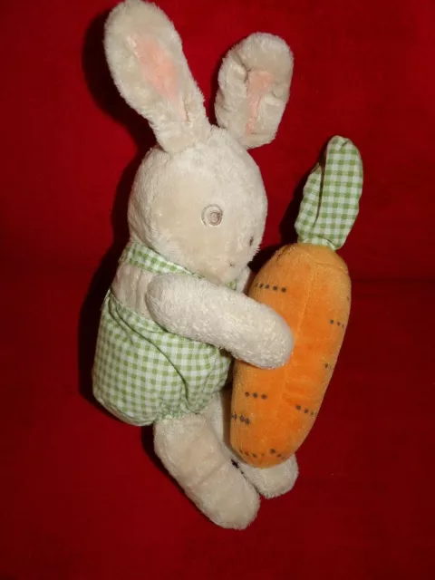Doudou Peluche Ikea Minnen Kanin Lapin Beige Vert Carotte Grelot Orange   Neuf
