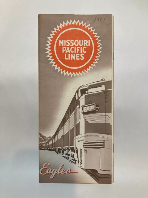 Missouri Pacific Lines Route of the Eagles Time Table Railroad Train 1961
