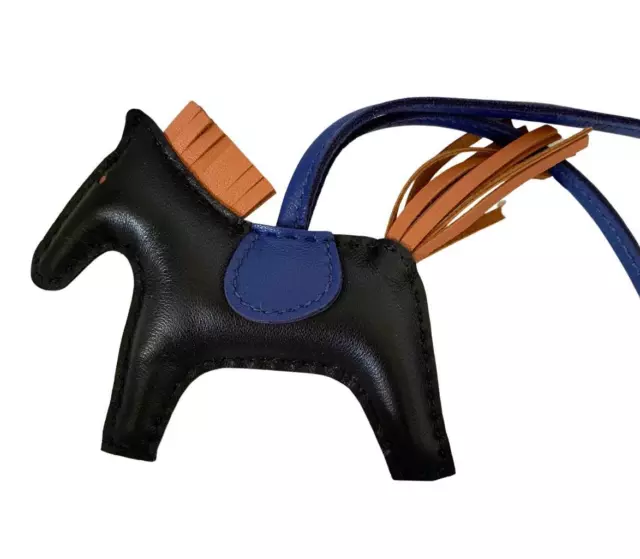 Hermes Milo Lambskin Grigri Rodeo Horse Bag Charm PM Sesame Mauve Sylvestre.