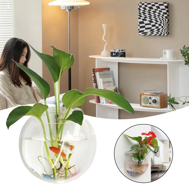 Wall Mounted Hanging Fish Bowl Goldfish Plant Home Art Decor Aquarium Tank