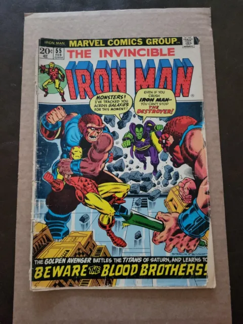 Iron Man 55 VG- 1st App of Thanos 1st Drax the Destroyer 1st Starfox Marvel 1973