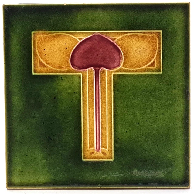 Antique Fireplace Tile Moulded Majolica by T & R Boote Ltd C1905 AE1