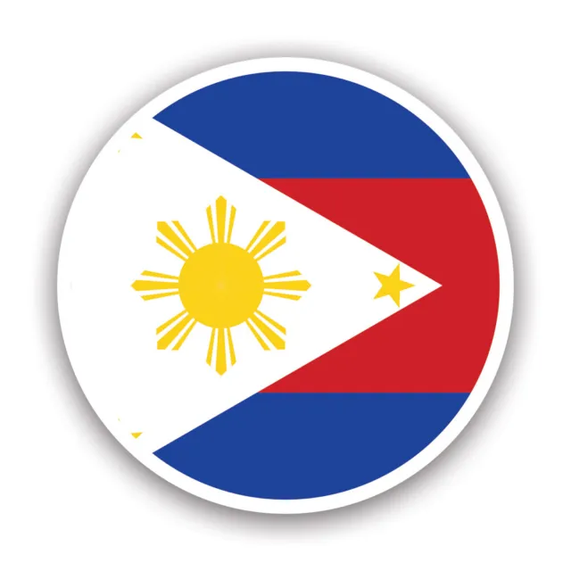 Round Filipino Flag Sticker Decal - Weatherproof - philippines pinoy phl circle
