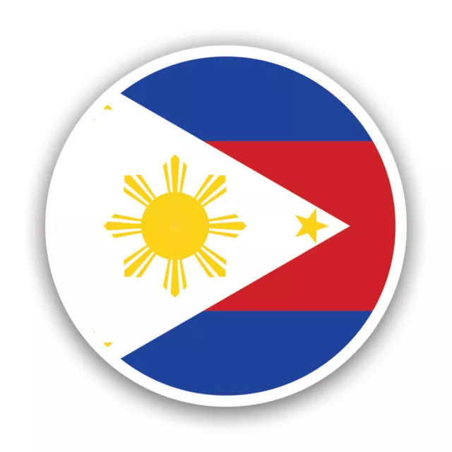 Round Filipino Flag Sticker Decal - Weatherproof - philippines pinoy phl circle