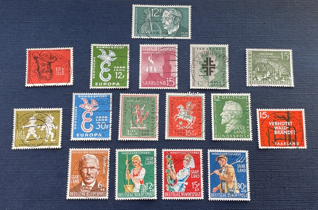 Saarland 1958, OPD Saarbrücken Mi.-Nr. 429 - 444 kompl. Ausgabe, gestempelt