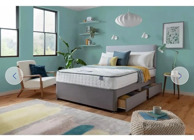 Silentnight double divan bed base with headboard