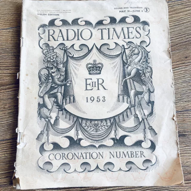 Radio Times Magazine 31. Mai - 6. Juni 1953 Krönungsausgabe von Königin Elizabeth II.