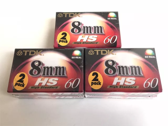 Lot de 6 Cassettes Video TDK 8mm HS 60 neuves Scellées