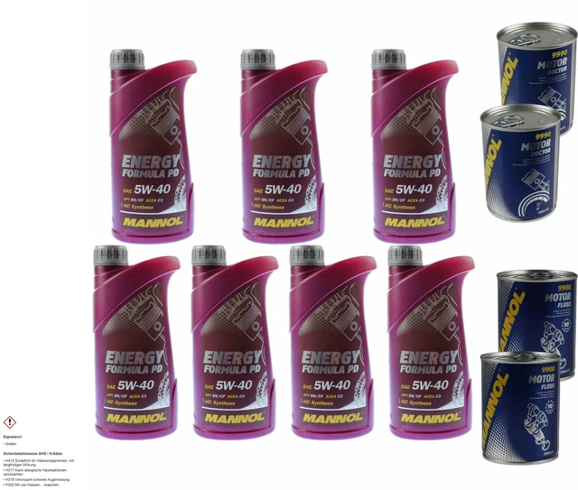 7L Olio Motore MANNOL Energia Formula Pd 5W-40 2xMotor Doctor + Motore Rosso