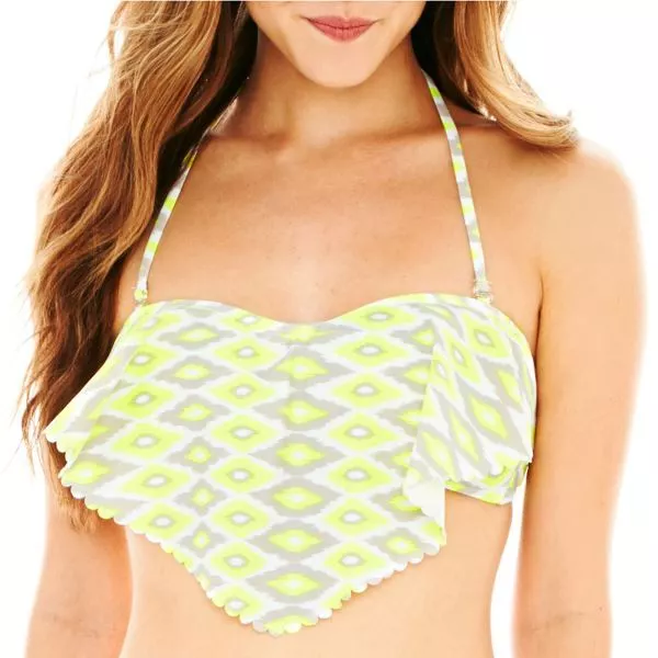 Arizona Print Flounce Bandeau Swim Top Juniors Size S, M Msrp $32.00 New